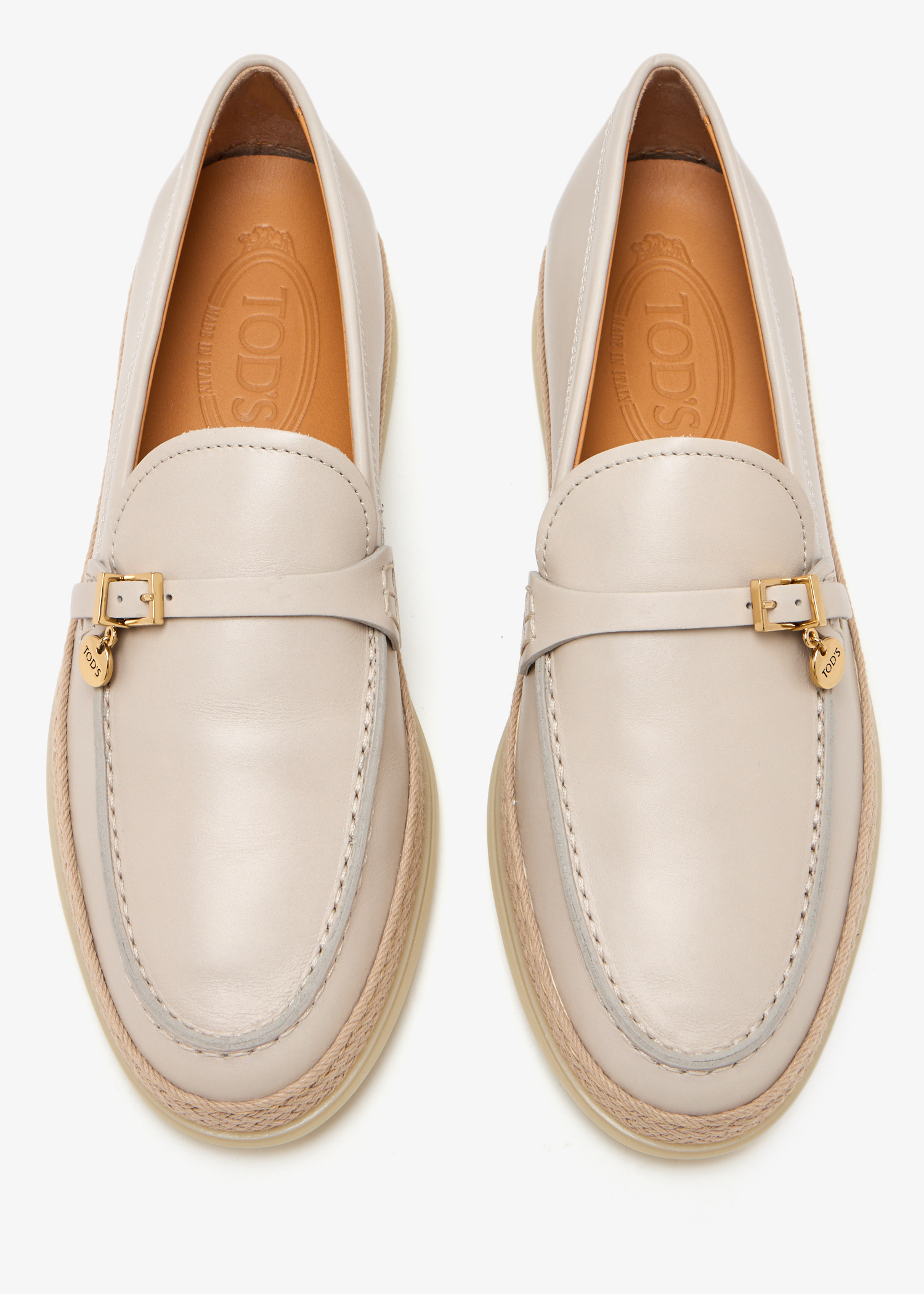 Tod's女性皮革便鞋- 阿联酋的奶油| Level Shoes