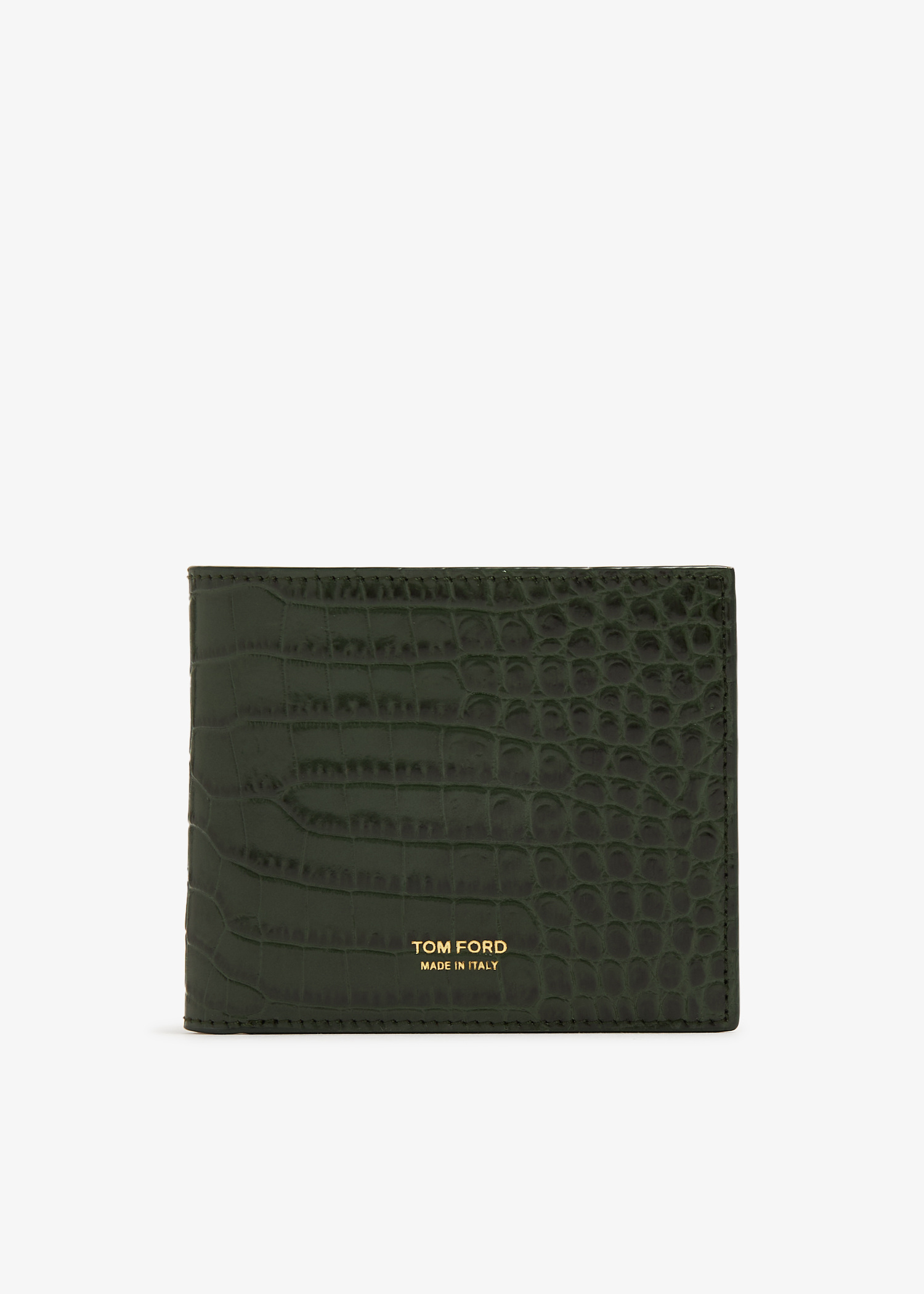 Tom Ford Croc-embossed leather wallet for Men - Green in USA