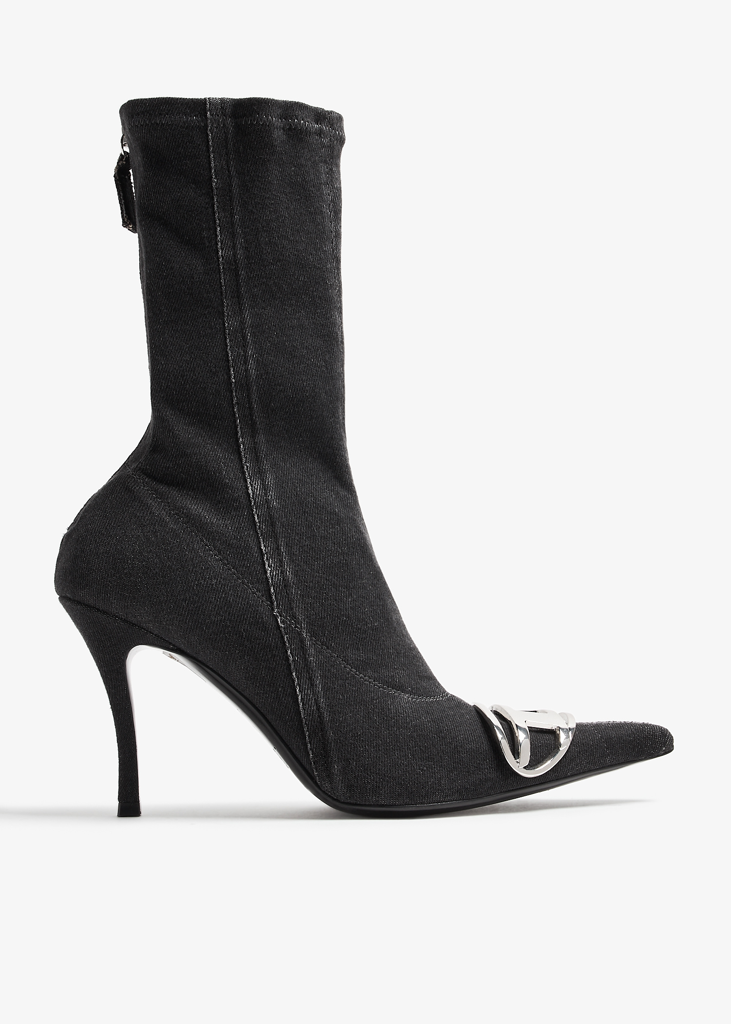 DIESEL Dウェヌス ホインテットトゥ フツ Y03413P6078 T8013 Women's D-Venus Tbt D Boots - Over-the-knee boots in stretch