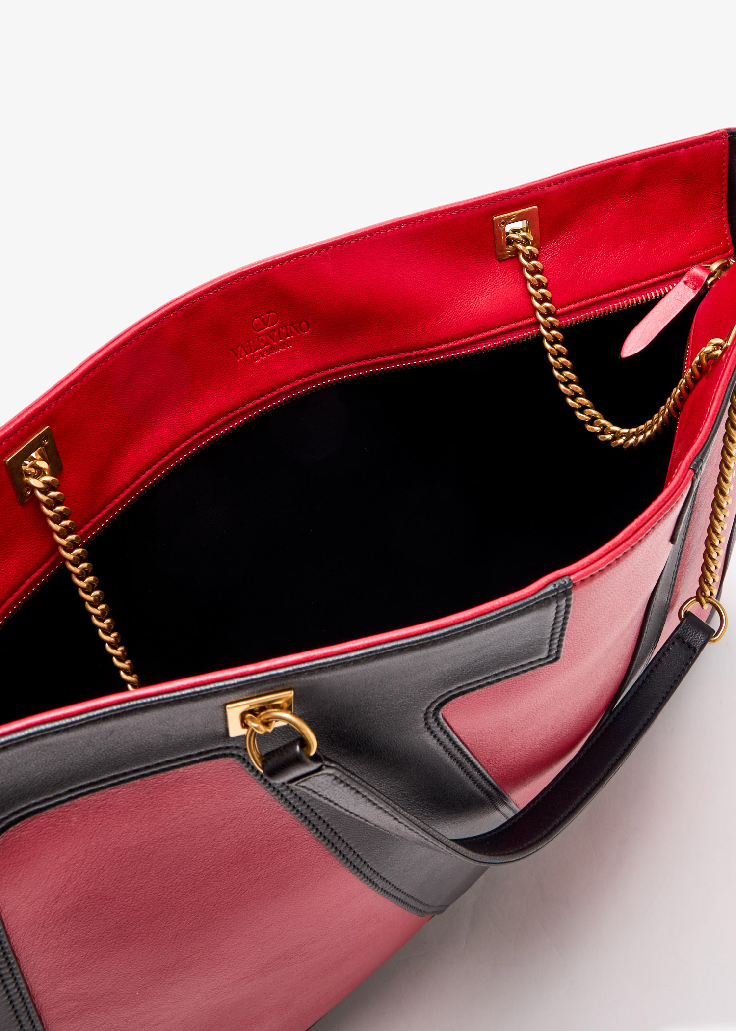 Valentino Garavani Viva Superstar chain belt bag red/black