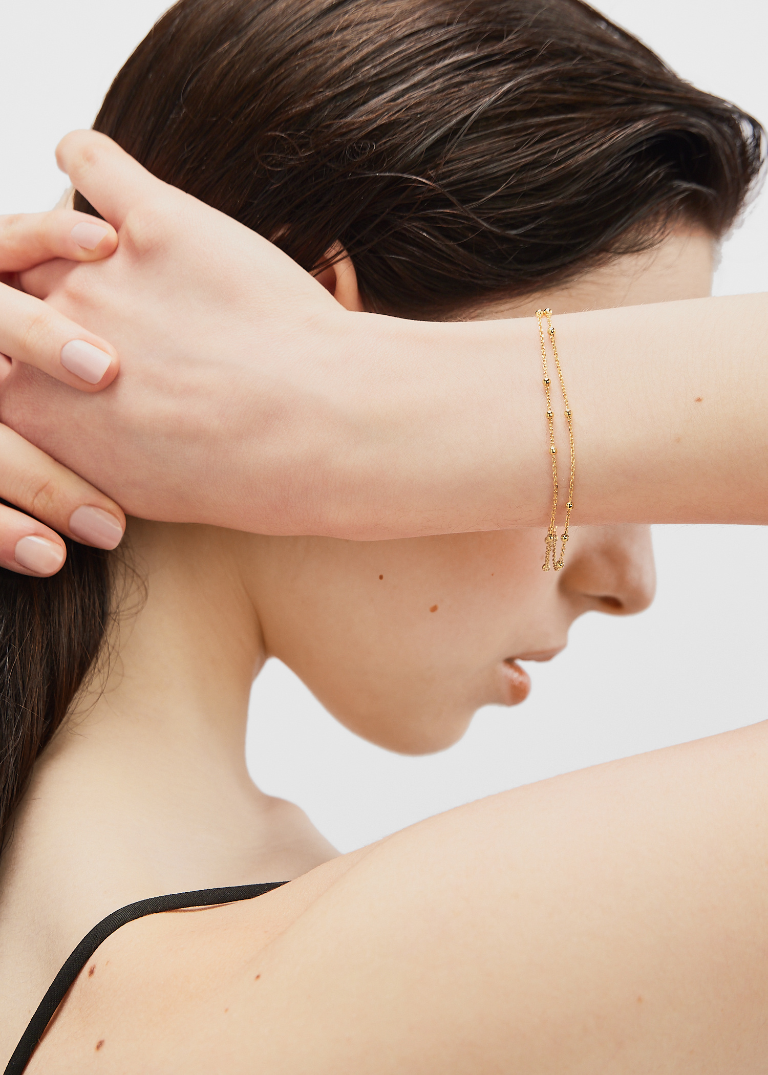 Missoma Double chain bracelet for Women - Gold in UAE | Level Shoes