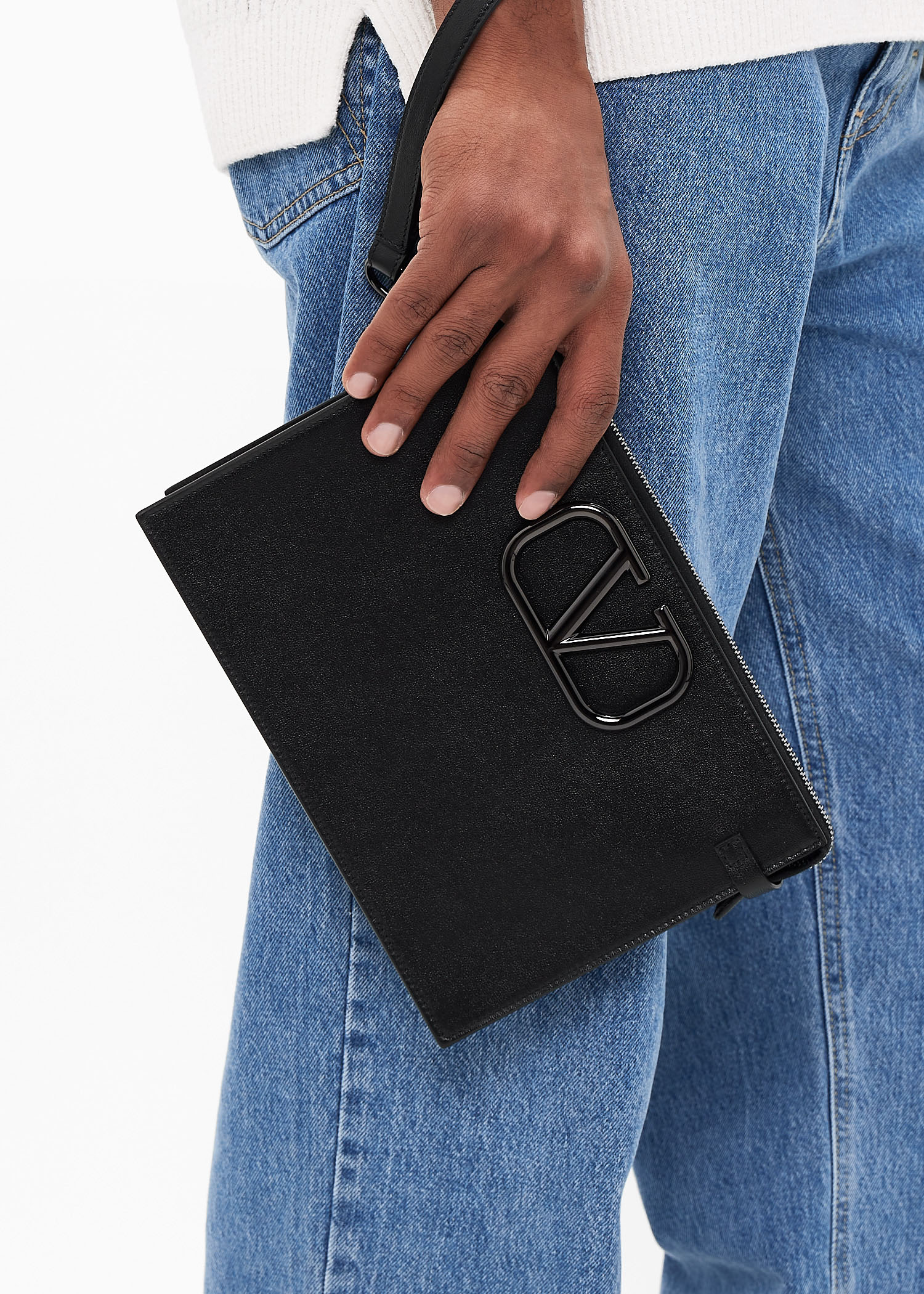 Valentino Garavani VLogo Signature pouch for Men - Black in