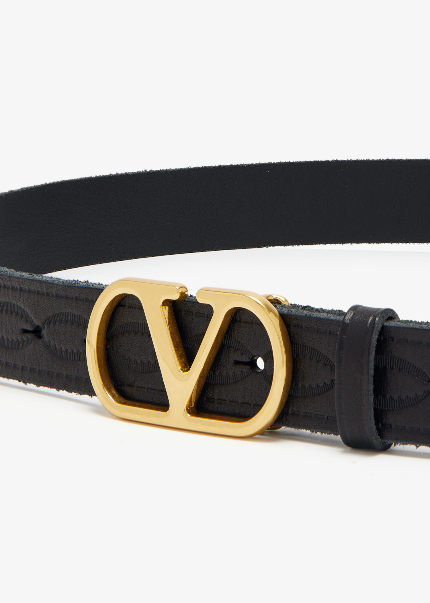 【関税&送料込】Valentino Garavani Belt H. 20 Vlogo The Bo Reversible Vlogo Signature Belt In Glossy Calfskin 20 Mm for