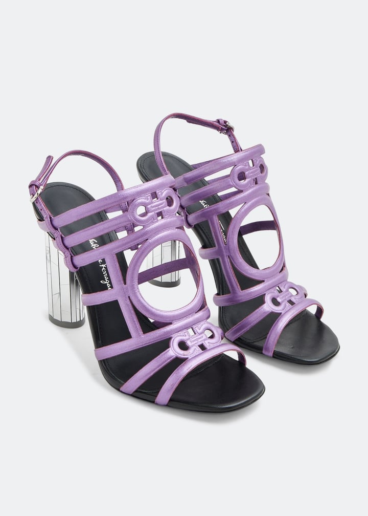 Ferragamo Strappy leather sandals for Women - Purple in UAE
