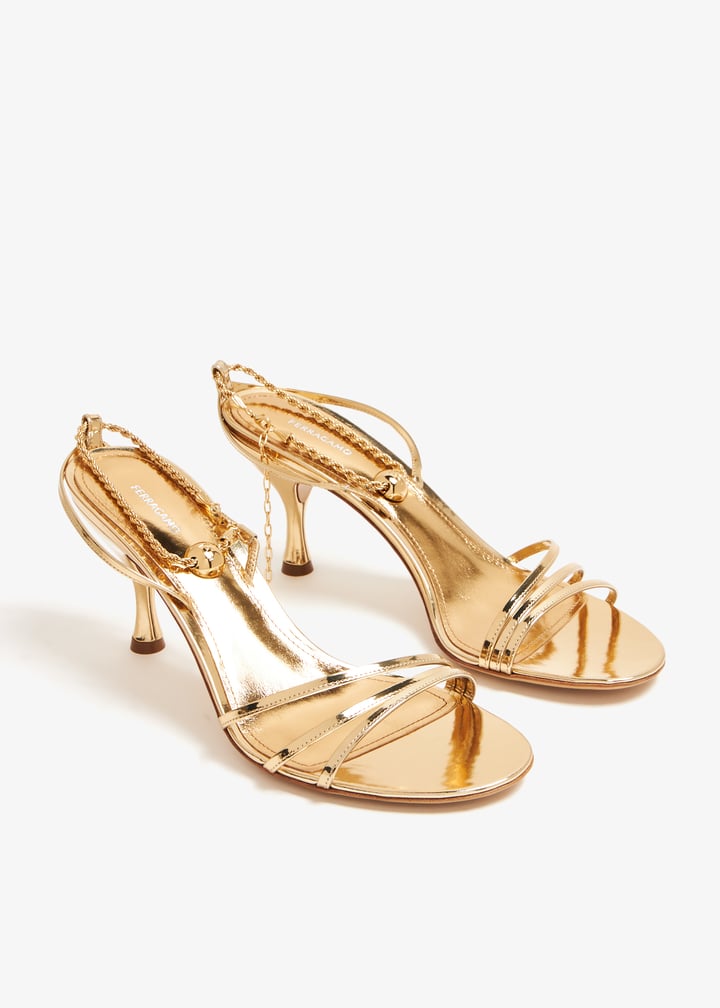 【24SS NEW】FERRAGAMO_woman / DENNIS サンダル / Gold FERRAGAMO 'Dennis' heeled sandals | Women's Shoes | Vitkac