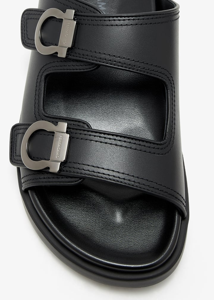 Ferragamo Double-strap sandals for Men - Black in UAE