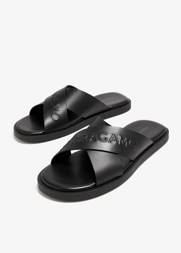 Ferragamo Crossover sandals for Men - Black in UAE | Level Shoes