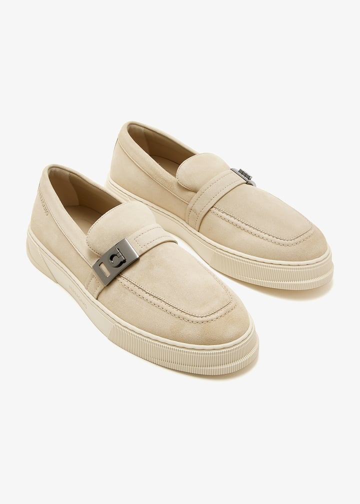 Ferragamo Hug buckle hybrid sneakers for Men - Beige in UAE