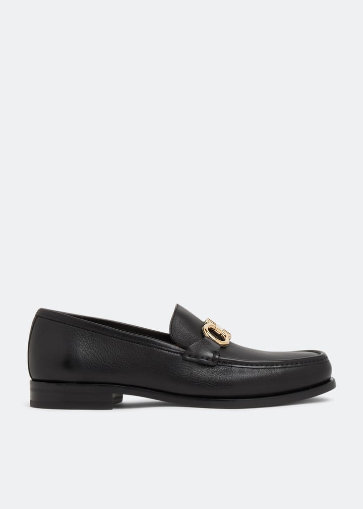 専用【新品】Salvatore Ferragamo ROLO New Salvatore Ferragamo ROLO Black Leather Men Loafers Shoes