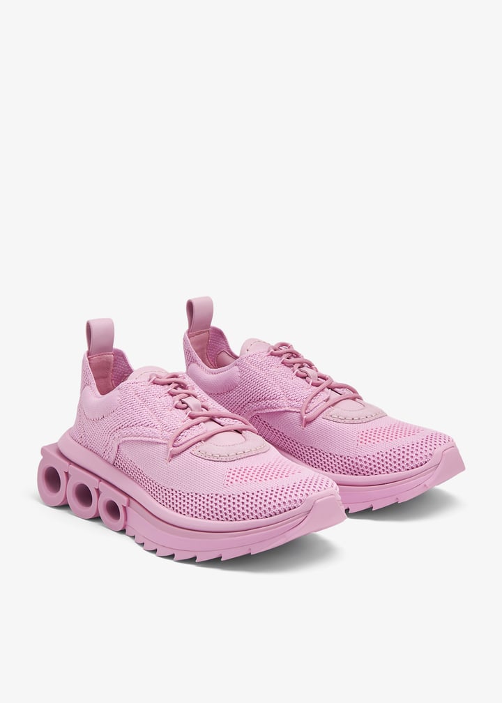Ferragamo Nima knit sneakers for Women - Pink in UAE | Level