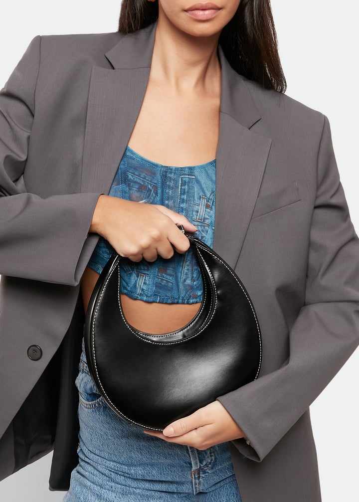 ★STAUD★ Mini Moon Shoulder Bag Marine 079244MAR 079244MARF CUSTOM MINI MOON BAG BLACK