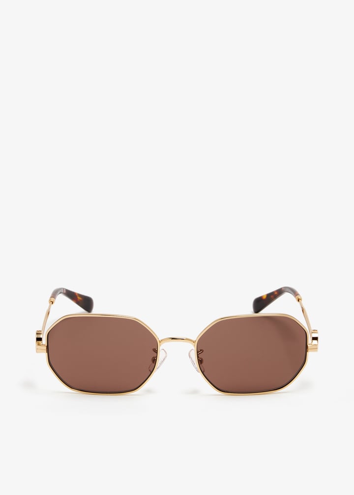 Tory Burch Miller metal oval sunglasses for Women - Gold in USA