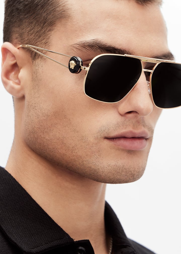 Versace Medusa sunglasses for Men - Gold in UAE | Level Shoes