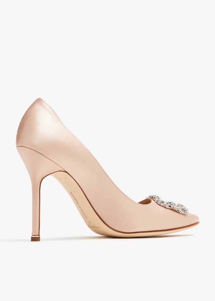 Manolo Blahnik Hangisi satin pumps for Women Beige in Bahrain