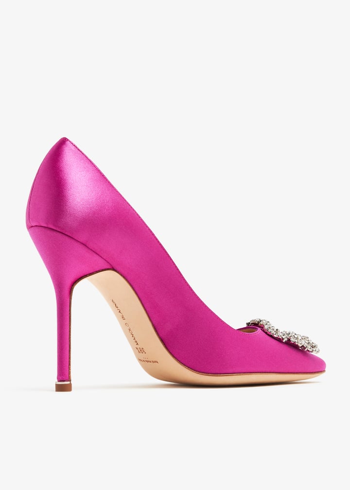 Manolo Blahnik Hangisi satin pumps for Women Pink in Bahrain