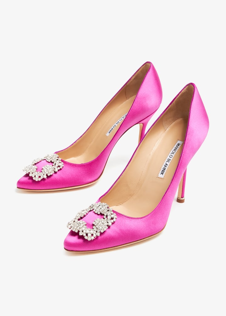 Manolo Blahnik Hangisi satin pumps for Women Pink in Bahrain