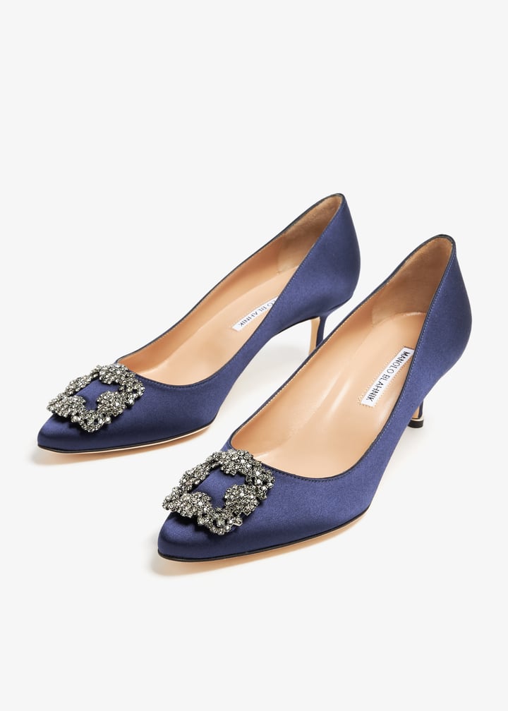 Manolo Blahnik Hangisi satin pumps for Women Blue in UAE Level