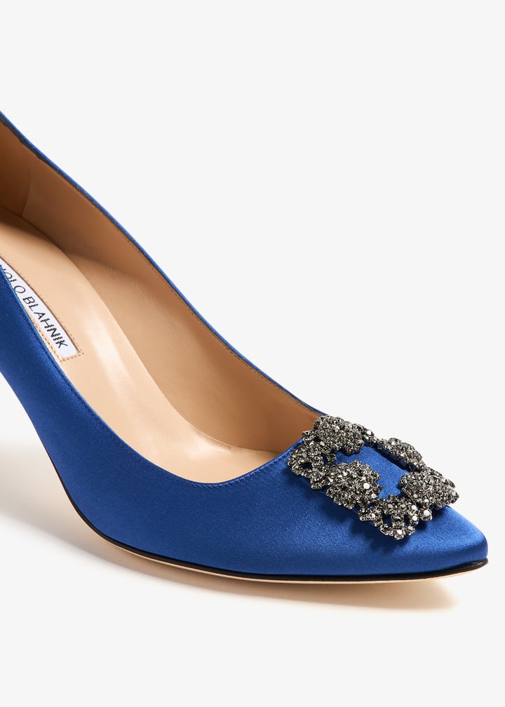 Manolo Blahnik Hangisi satin pumps for Women - Blue in UAE