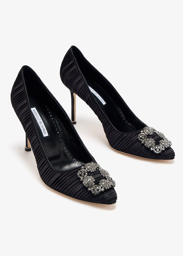 Manolo Blahnik Hangisi satin pumps for Women Black in Bahrain