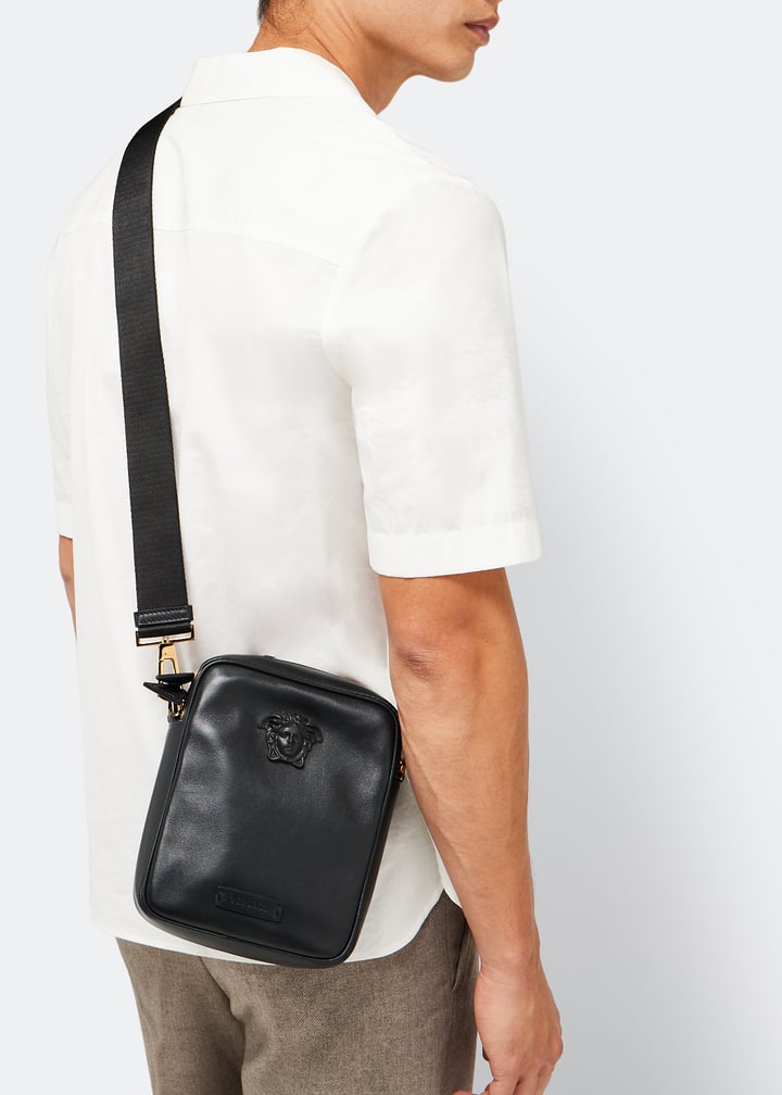 Versace La Medusa leather mini bag for Men - Black in UAE