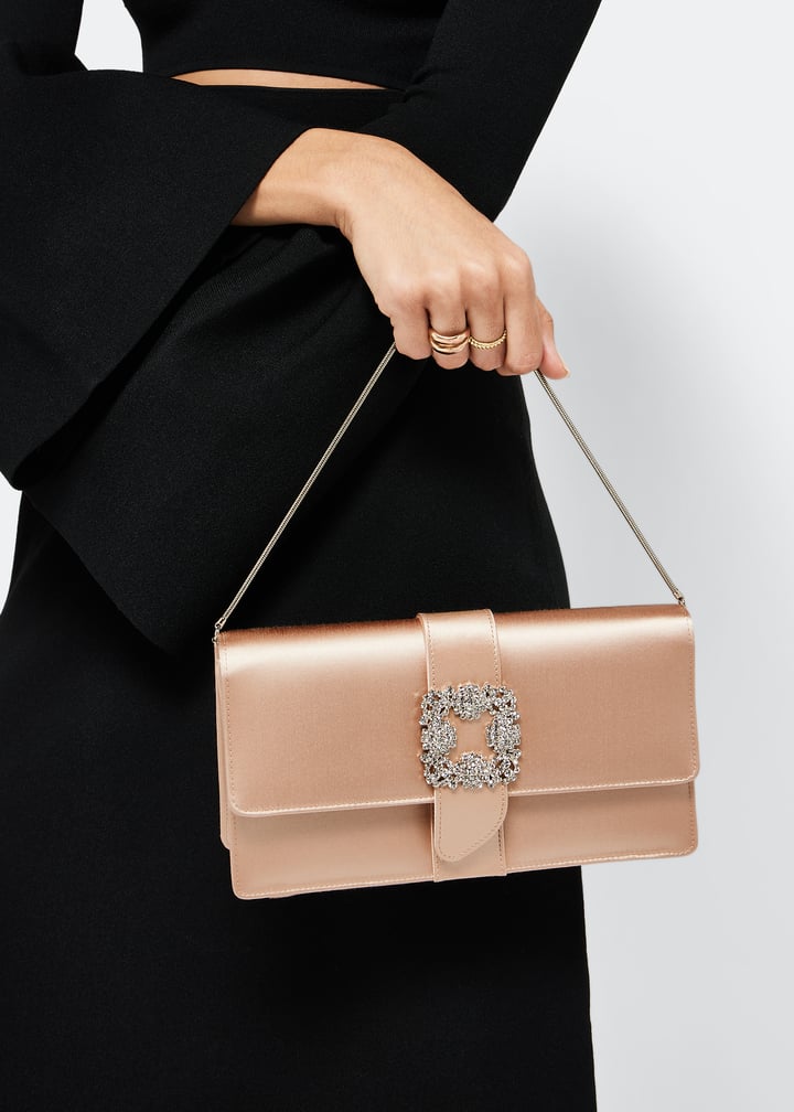 Manolo Blahnik Capri satin clutch for Women Beige in Oman