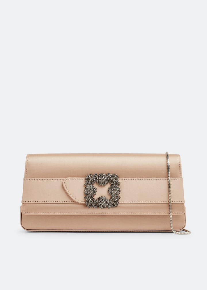 Manolo Blahnik Gothisi satin clutch for Women Beige in Bahrain