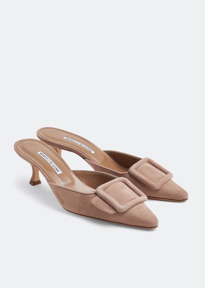 Manolo Blahnik Maysale mules for Women Beige in KSA Level Shoes