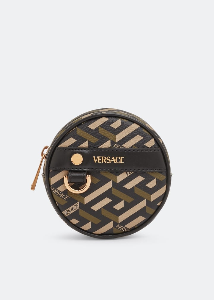 Versace La Greca Signature round pouch for Men - Printed in Qatar ...