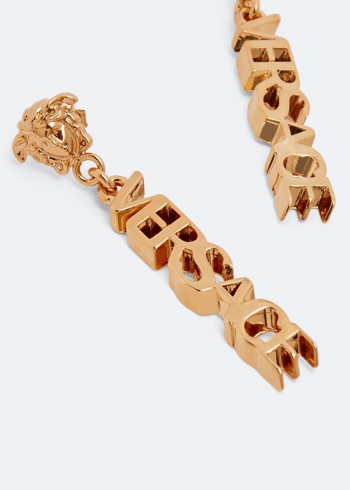 VERSACE｜JEWERLY (LA MEDUSA LOGO DROP EARRINGS (1002273 Versace Logo drop earrings for Women - Gold in USA | Level Shoes