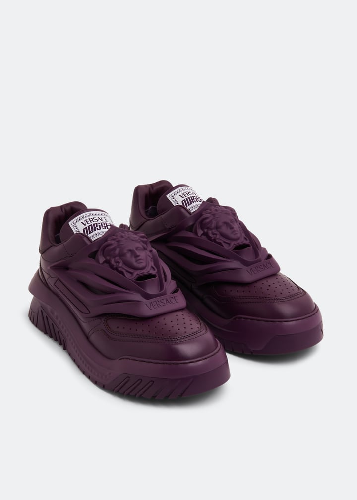 スニーカー VERSACE Multicolor leather Odissea sneakers Versace Multicolor Leather Odissea Sneakers In Black | ModeSens