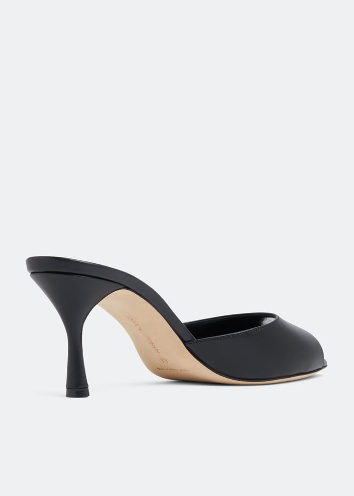 【Manolo Blahnik】「CHA'AM」Black and Cream Leather Sandals NEW Manolo Blahnik AMACHA Patent Leather STRAPPY Sandals