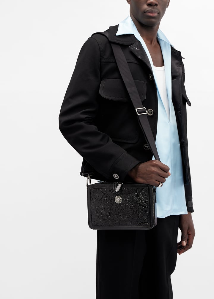 Versace Medusa Biggie Barocco messenger bag for Men - Black in UAE