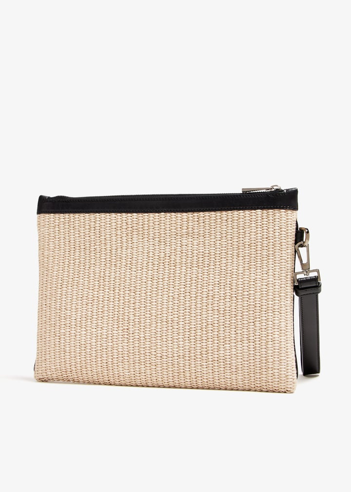 Versace Milano raffia pouch for Men - Beige in UAE | Level Shoes