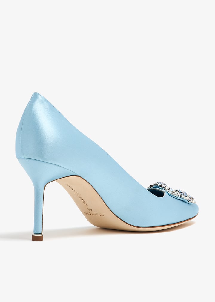 未使用✨MANOLO BLAHNIK Hangisi サテンパンプス　ビジュー MANOLO BLAHNIK Hangisli 70 embellished satin slingback pumps