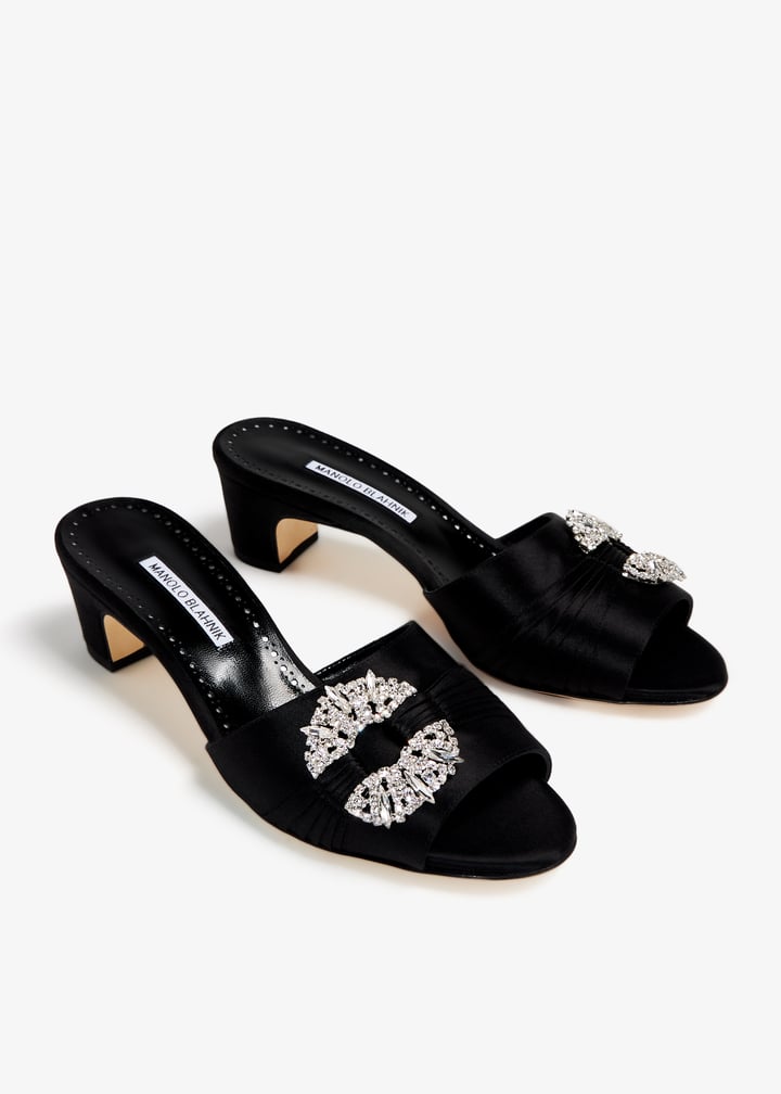 Manolo Blahnik Prinap satin sandals for Women - Black in USA