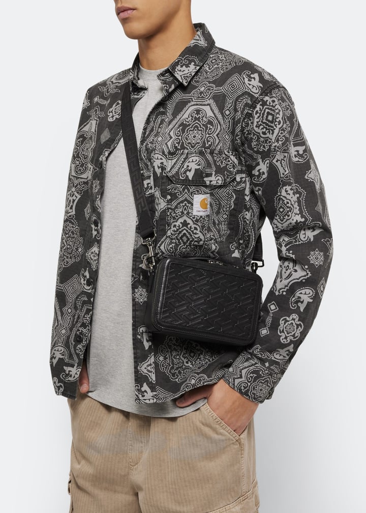 Versace La Greca Signature messenger bag for Men - Black in