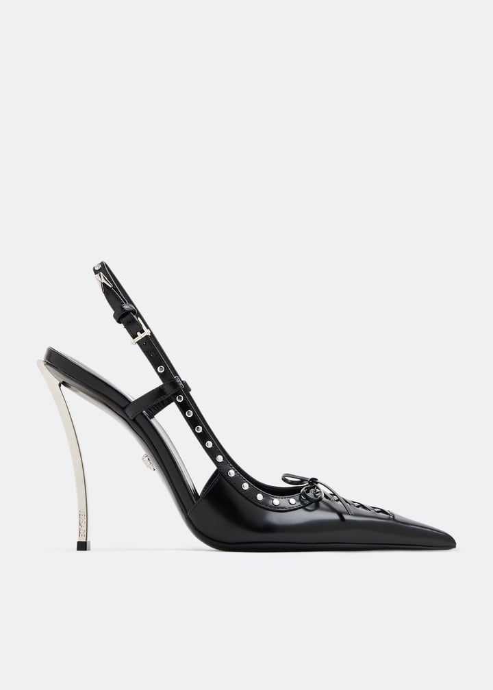 Versace Laced pin-point slingback pumps for Women - Black in USA
