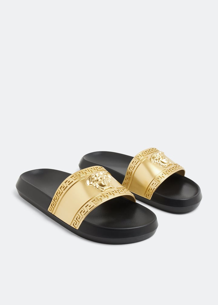 Versace La Medusa rubber slides for Men - Gold in UAE