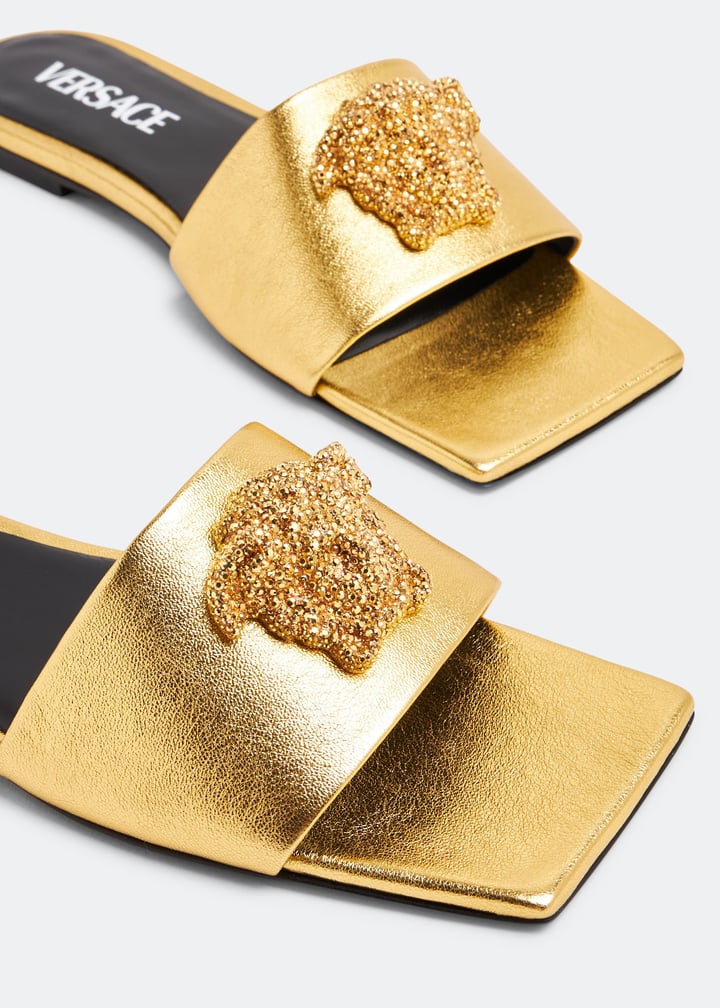 Versace La Medusa flat sandals for Women - Gold in UAE