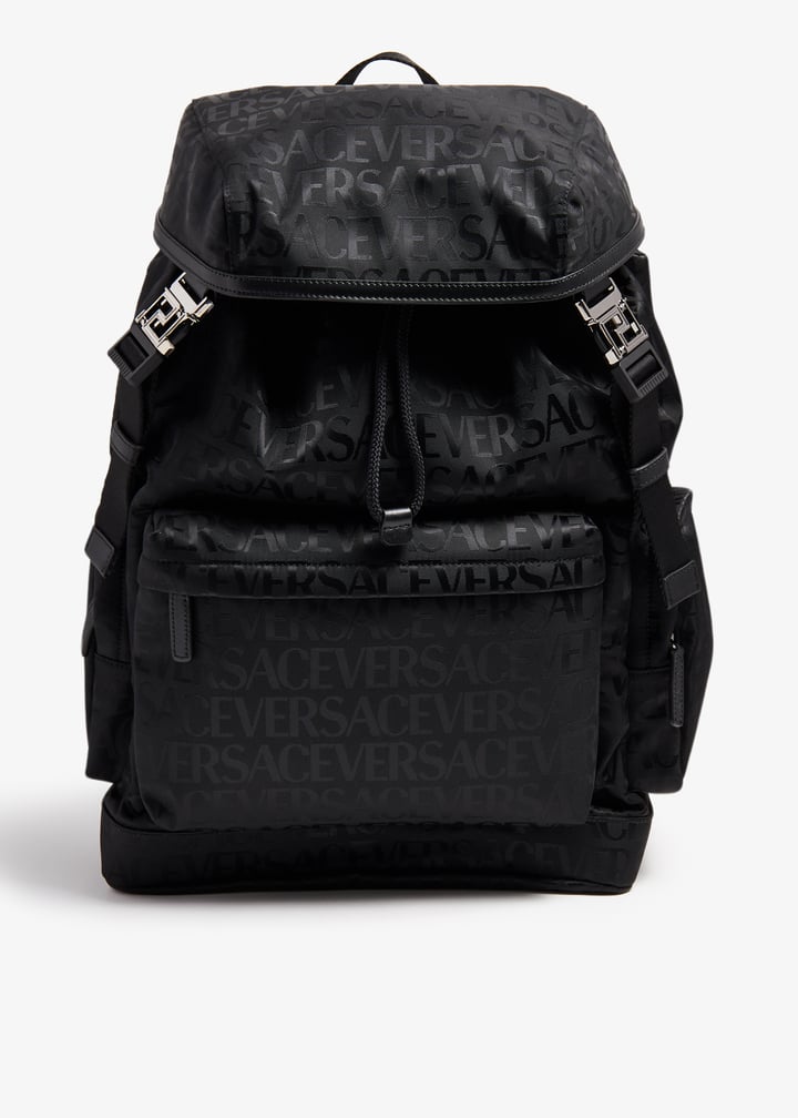 ☆未使用級☆ VERSACE ナイロン バックパック ブラック ロゴ バックパック ブラック,プリント | VERSACE JP