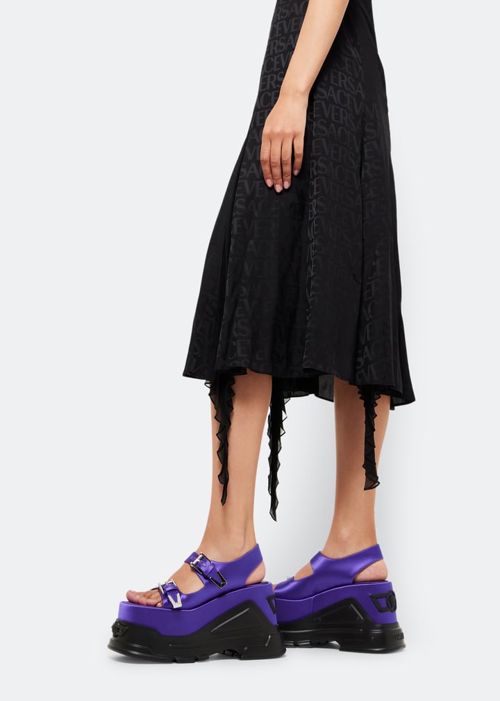 Versace Medusa Anthem platform sandals for Women Purple in