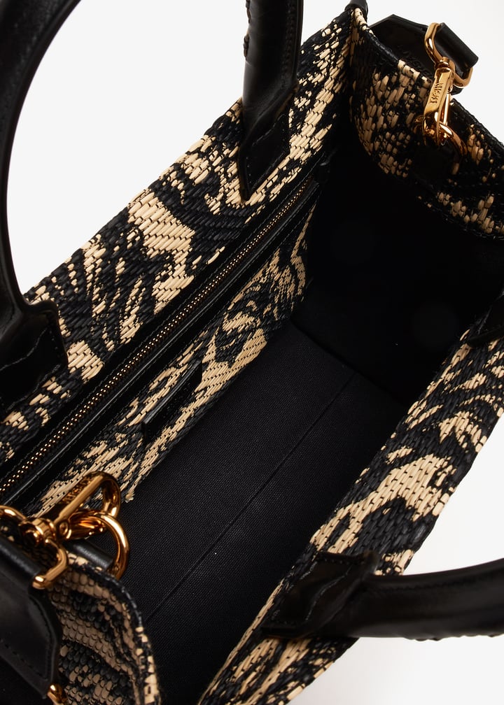 Versace Barocco Athena small tote bag for Women - Black in