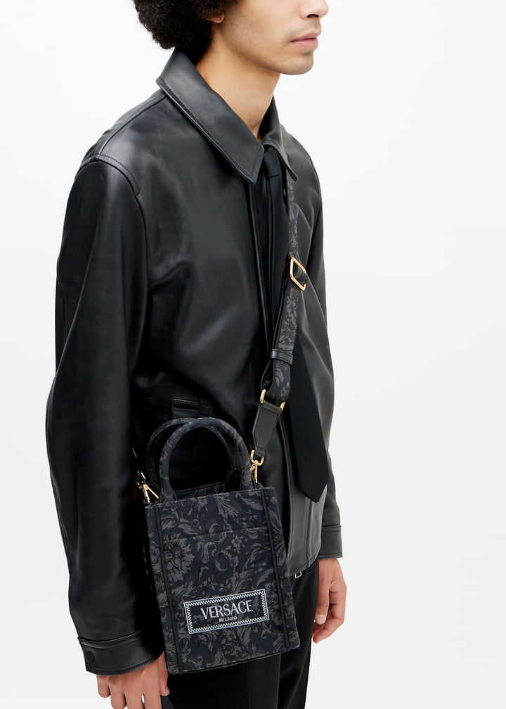 Versace Barocco Athena mini tote bag for Men - Black in KSA