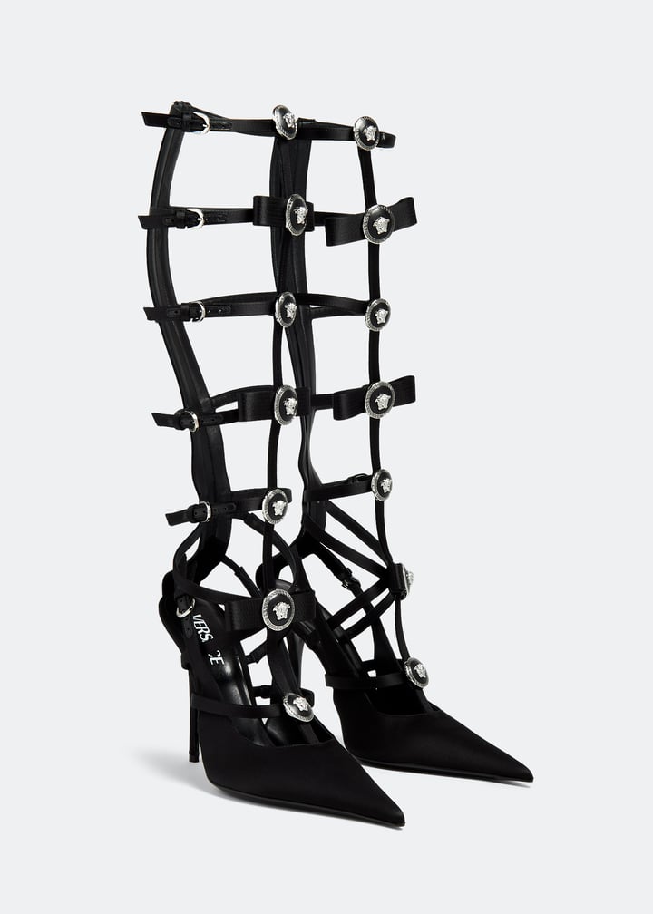 Versace Gianni Ribbon cage pumps for Women - Black in UAE