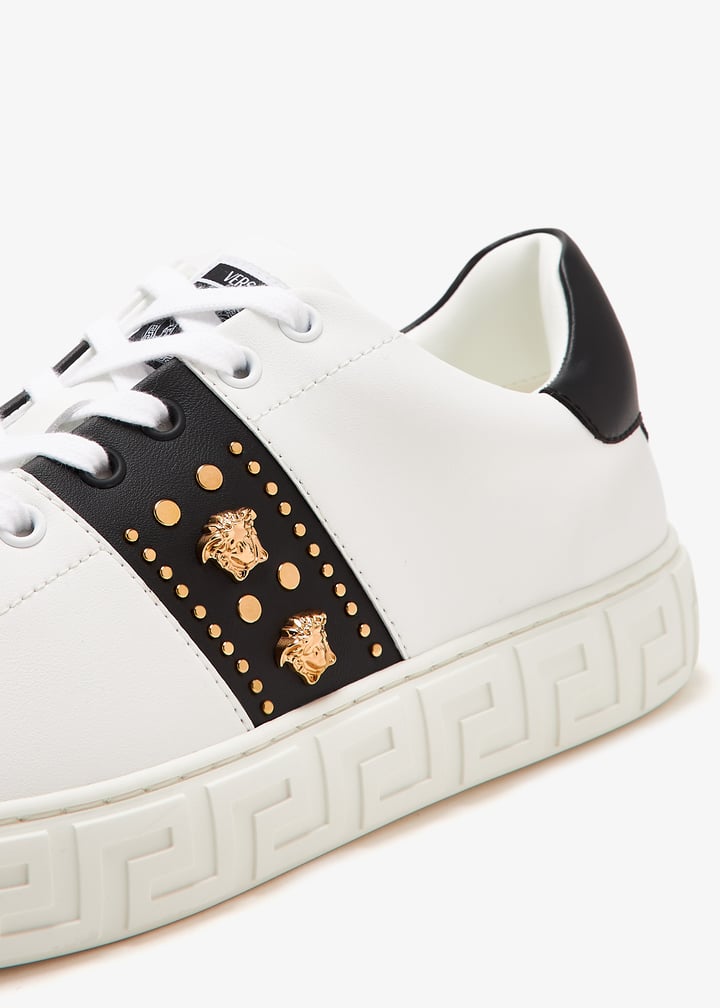 VIP価格.VERSACE studded greek sneakers 関税送料込 Versace Greca Studded Sneakers | Black | FARFETCH