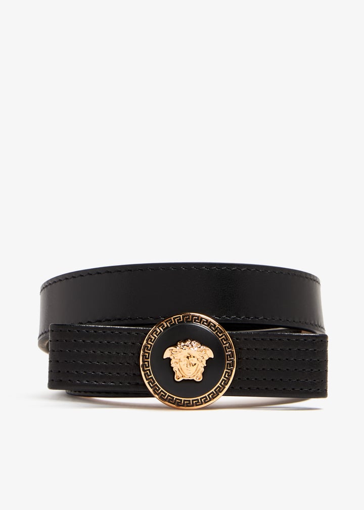 【関税＆送料込み】Versace Gianni Ribbon Leather Belt Gianni Ribbon leather belt in black - Versace | Mytheresa