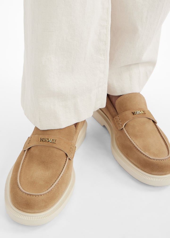 Versace Giuliano suede loafers for Men - Beige in USA