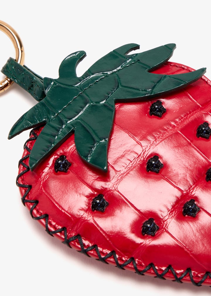 【関税込み】Charm Keychain - Versace - Leather - Red Versace Strawberry key charm for Women - Red in UAE | Level