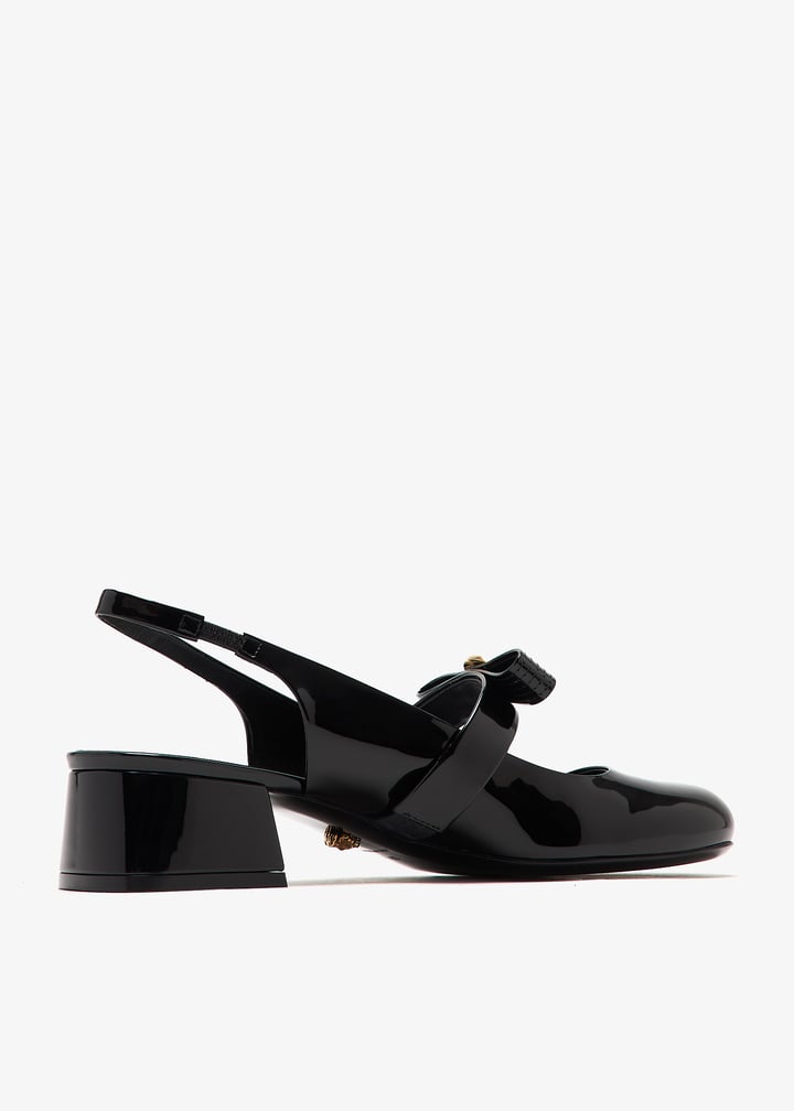 Versace Gianni Ribbon slingback pumps for Women - Black in