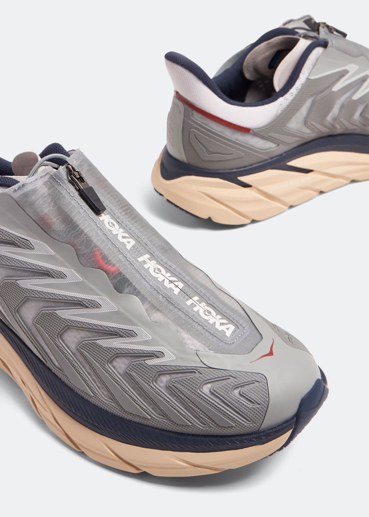 HOKA ONE ONE PROJECT CLIFTONグレー HOKA ONE ONE Project Clifton Knitted Running 'Grey Beige